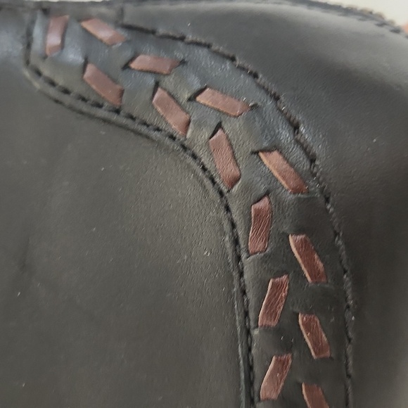 UGG Western Wool Lined Ankle,Charlotte Black Leather Zip Comfort Boots Womens 8 - Picture 10 of 10